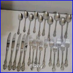 Oneida Folk Art Flatware 5 Piece Serving Set 25 Pieces Total