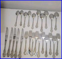 Oneida Folk Art Flatware 5 Piece Serving Set 25 Pieces Total