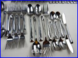Oneida GLOSSY LINCOLN 18/0 Stainless Steel Silverware Flatware Set of 74pc
