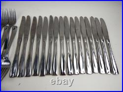 Oneida GLOSSY LINCOLN 18/0 Stainless Steel Silverware Flatware Set of 74pc Oneida GLOSSY LINCOLN 18/0 Stainless Steel Silverware Flatware Set of 74pc