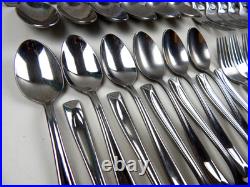 Oneida GLOSSY LINCOLN 18/0 Stainless Steel Silverware Flatware Set of 74pc Oneida GLOSSY LINCOLN 18/0 Stainless Steel Silverware Flatware Set of 74pc