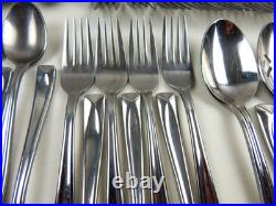 Oneida GLOSSY LINCOLN 18/0 Stainless Steel Silverware Flatware Set of 74pc