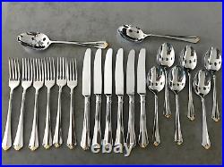 Oneida GOLDEN JUILLIARD Stainless Flatware Dinner Forks Knives Spoons 6 Each
