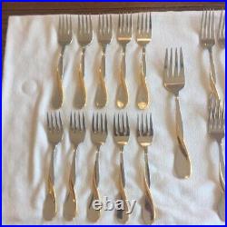 Oneida Golden Aquarius Silverware 10 Place Settings with 4 Pieces 53 Pc Total