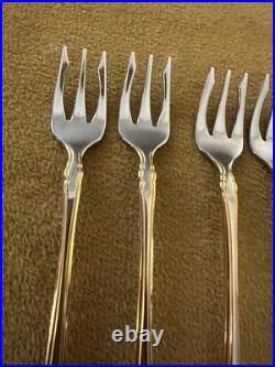 Oneida Golden Royal Chippendale Set of (8) COCKTAIL FORKS Stainless Flatware
