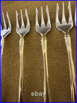 Oneida Golden Royal Chippendale Set of (8) COCKTAIL FORKS Stainless Flatware