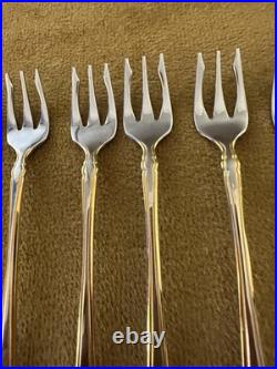 Oneida Golden Royal Chippendale Set of (8) COCKTAIL FORKS Stainless Flatware