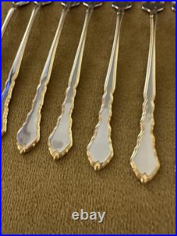 Oneida Golden Royal Chippendale Set of (8) COCKTAIL FORKS Stainless Flatware