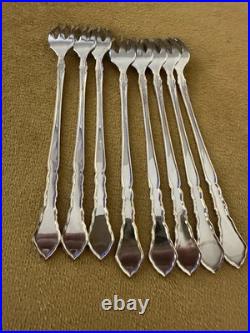 Oneida Golden Royal Chippendale Set of (8) COCKTAIL FORKS Stainless Flatware