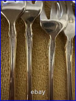 Oneida Golden Royal Chippendale Set of (8) COCKTAIL FORKS Stainless Flatware