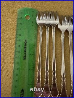 Oneida Golden Royal Chippendale Set of (8) COCKTAIL FORKS Stainless Flatware
