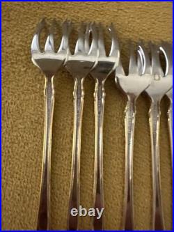 Oneida Golden Royal Chippendale Set of (8) COCKTAIL FORKS Stainless Flatware