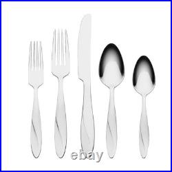 Oneida H021065AL20 Simmer 65-Piece Flatware Set Modern Oval Design