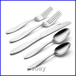 Oneida H021065AL20 Simmer 65-Piece Flatware Set Modern Oval Design