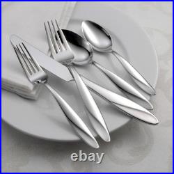 Oneida H021065AL20 Simmer 65-Piece Flatware Set Modern Oval Design