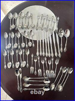 Oneida HUNTINGTON WM Rogers Deluxe Stainless Flatware Spoons Forks Knives 60 Pcs