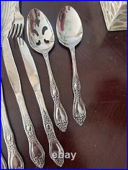 Oneida HUNTINGTON WM Rogers Deluxe Stainless Flatware Spoons Forks Knives 60 Pcs