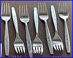 Oneida Heirloom Will O Wisps Stainless Flatware Set 38 Pc Cube Mark USA