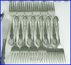 Oneida Hierloom Cube Mark DOVER Stainless Flatware Set Service for 12 EUC 68pc