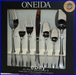 Oneida Joann 45 pc Flatware Set Serv for 8 incl 5 Serving pieces New