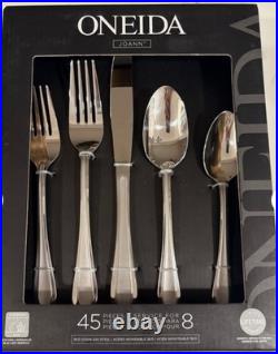 Oneida Joann 45 pc Flatware Set Serv for 8 incl 5 Serving pieces New