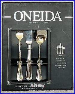 Oneida Juilliard 18/10 Stainless Steel 20pc. Flatware Set (Service for Four) New