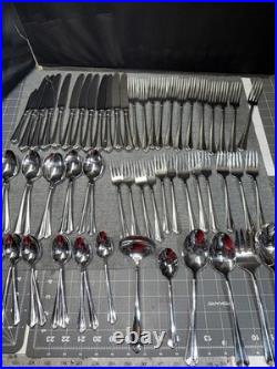 Oneida Julliard Cube Heirloom Stainless Flatware Lot of 64 pieces