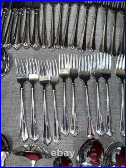 Oneida Julliard Cube Heirloom Stainless Flatware Lot of 64 pieces