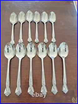 Oneida KATRINA Stainless Bouquet of Flowers Flatware 6 Place Setting 65 Pc