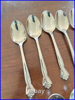 Oneida KATRINA Stainless Bouquet of Flowers Flatware 6 Place Setting 65 Pc