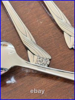 Oneida KATRINA Stainless Bouquet of Flowers Flatware 6 Place Setting 65 Pc