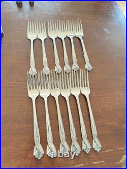 Oneida KATRINA Stainless Bouquet of Flowers Flatware 6 Place Setting 65 Pc
