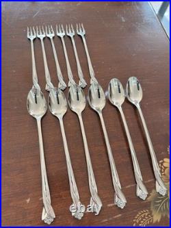 Oneida KATRINA Stainless Bouquet of Flowers Flatware 6 Place Setting 65 Pc