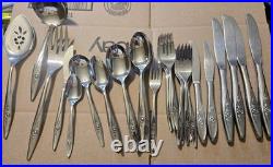 Oneida LASTING ROSE Stainless Flatware Lot Of 44 Pcs