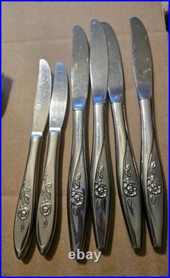 Oneida LASTING ROSE Stainless Flatware Lot Of 44 Pcs