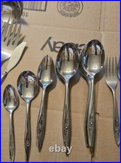 Oneida LASTING ROSE Stainless Flatware Lot Of 44 Pcs