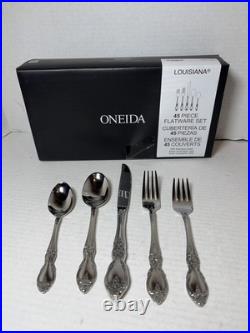 Oneida Louisiana 18/8 Stainless Steel 45pc. Flatware Set