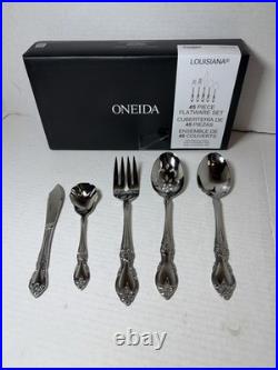 Oneida Louisiana 18/8 Stainless Steel 45pc. Flatware Set