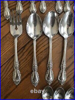 Oneida Louisiana Community stainless flatware 52 pieces Serving Spoons Forks