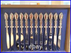 Oneida Louisiana Stainless Steel Flatware 93 Pieces Service for 12 Pristine