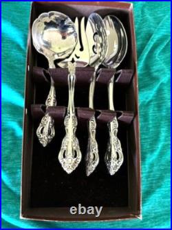 Oneida MICHELANGELO 4 Piece Hostess Set Cube Stainless Flatware New in Box