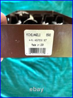 Oneida MICHELANGELO 4 Piece Hostess Set Cube Stainless Flatware New in Box