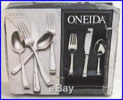 Oneida MODA Flatware 65 piece set Flatware, Service for 12, Stainless Steel $300