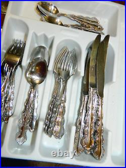 Oneida MOZART Deluxe Stainless Silverware Flatware 48 PIECES PLACE SERVING