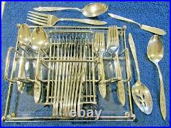 Oneida MY ROSE 46 Pc Stainless Flatware Set Service for 8 with BUFFET CADDY