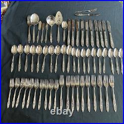Oneida MY ROSE 60 PcStainless Flatware Set Service for 10 + Serving And Youth