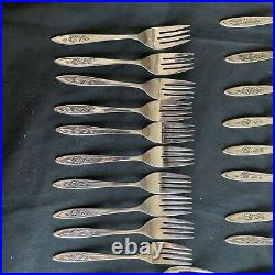 Oneida MY ROSE 60 PcStainless Flatware Set Service for 10 + Serving And Youth