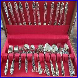Oneida MY ROSE 93 Pc Silverware Flatware Set for 12 Stainless EXCELLENT
