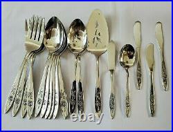 Oneida MY ROSE 93 Pc Silverware Flatware Set for 12 Stainless EXCELLENT