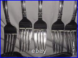 Oneida Memphis lot of 71 Stainless Steel Flatware Flower Serving For 10 Vintage